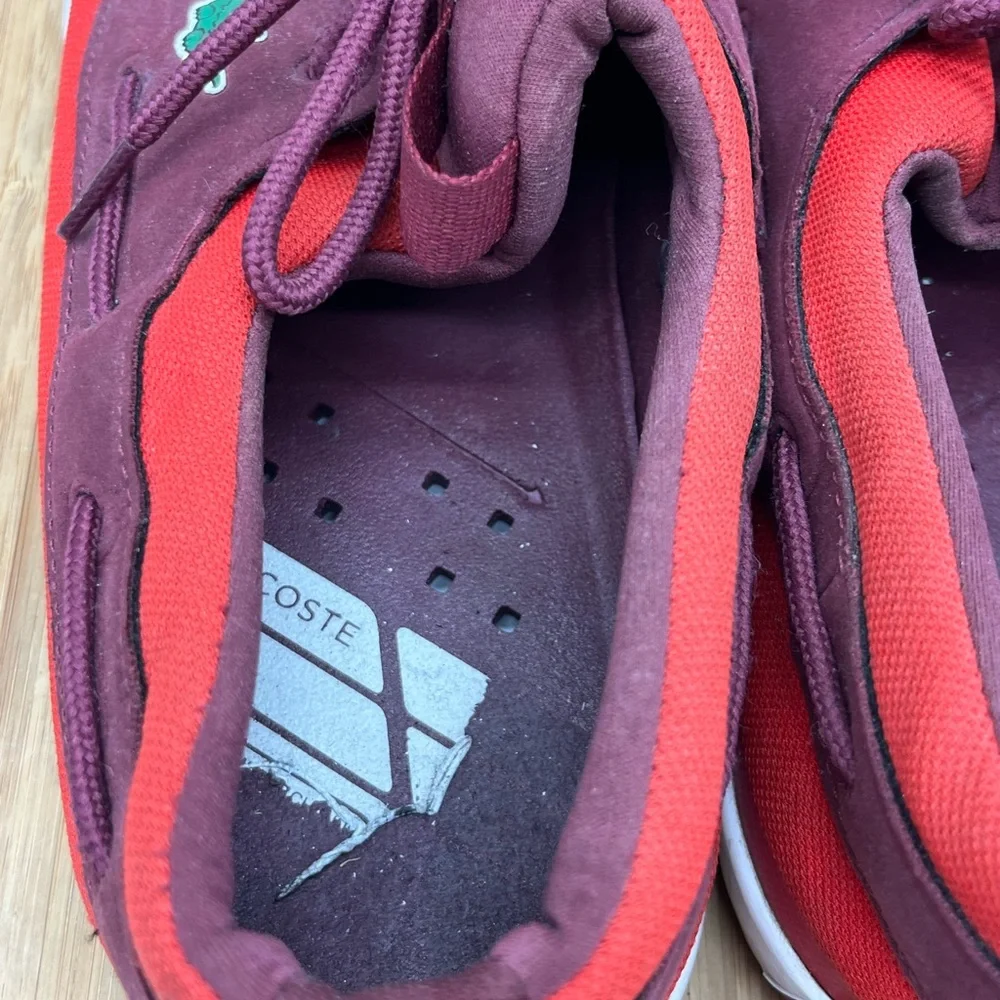 Lacoste Men's Landsailing Red Size 12 Boat Loafers‎ Comfort Shoe.